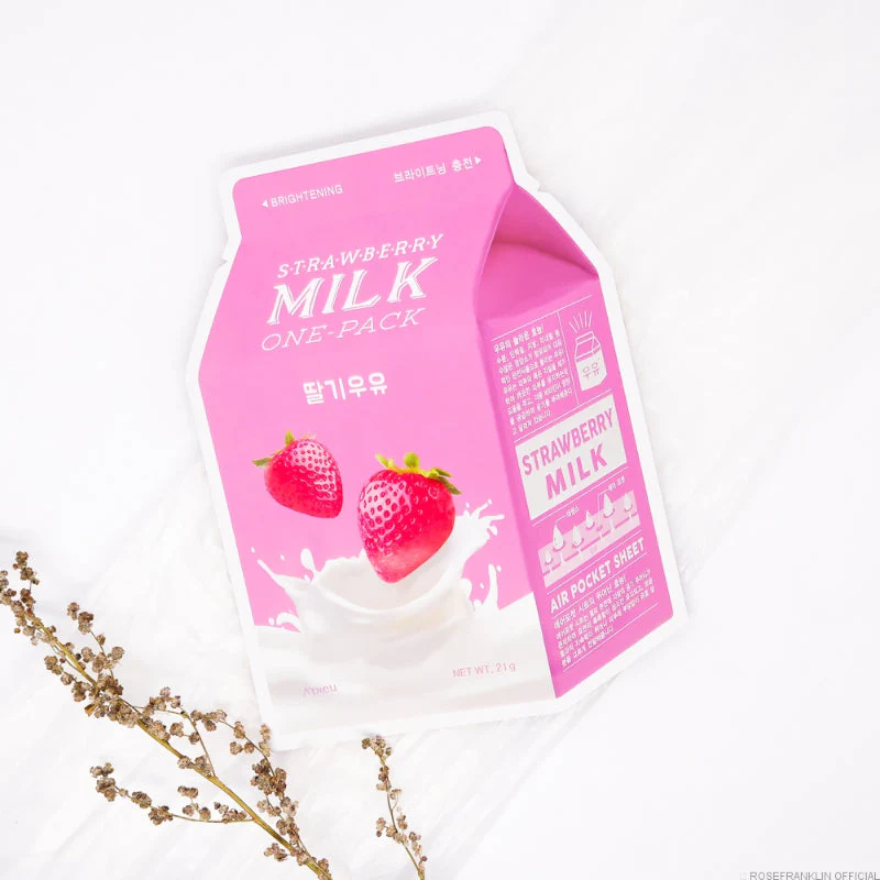 Milk One-Pack Facemask #Strawberry Milk - Image 3