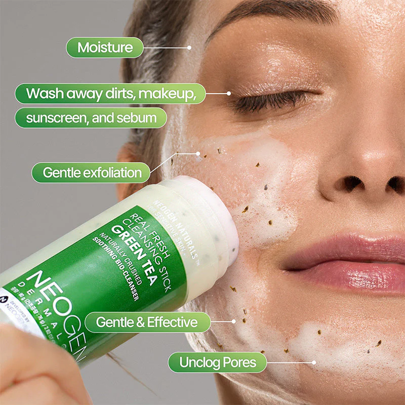 Dermalogy Real Fresh Cleansing Stick Green Tea - Image 5
